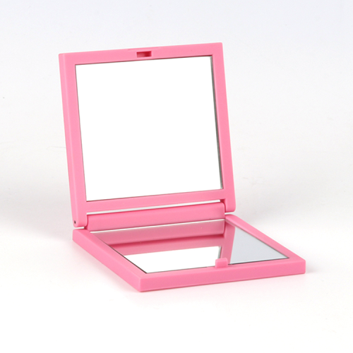 Pocket Square Double Sided Makeup Mirror with Rubber Coating