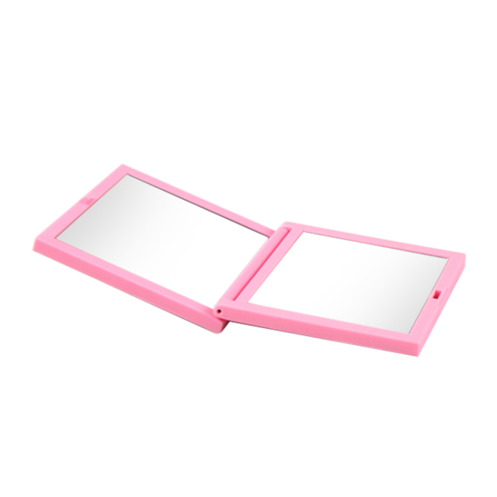 Pocket Square Double Sided Makeup Mirror with Rubber Coating