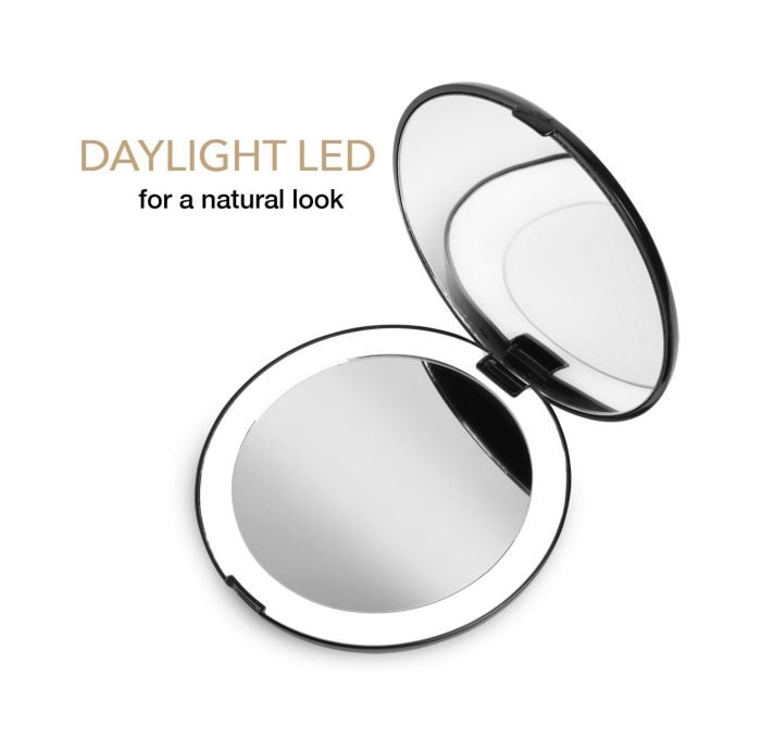 LED Light Mirror Two Sides X1 X10 Compact Makeup Mirror