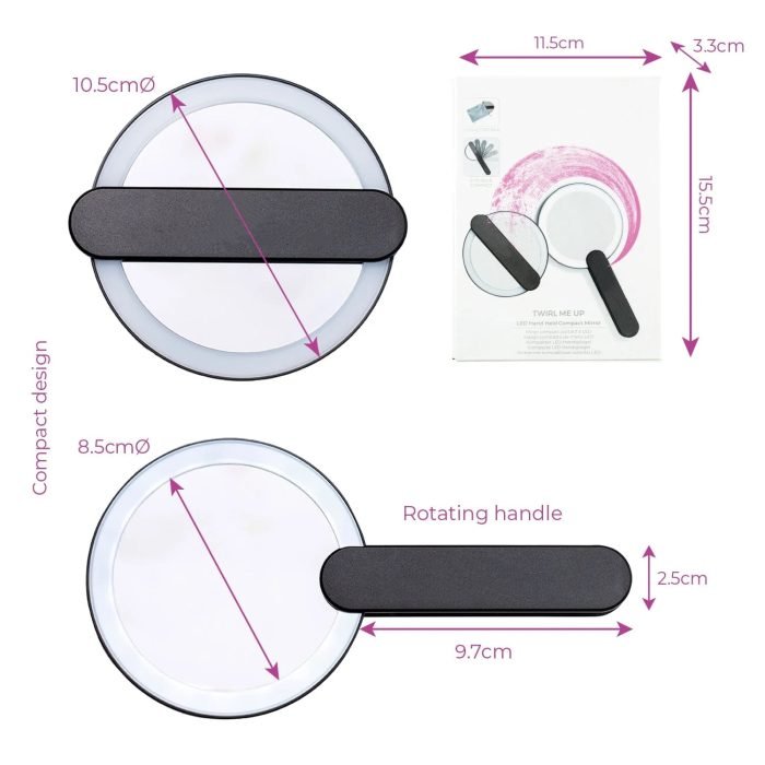 travel folded led handheld makeup Mirror