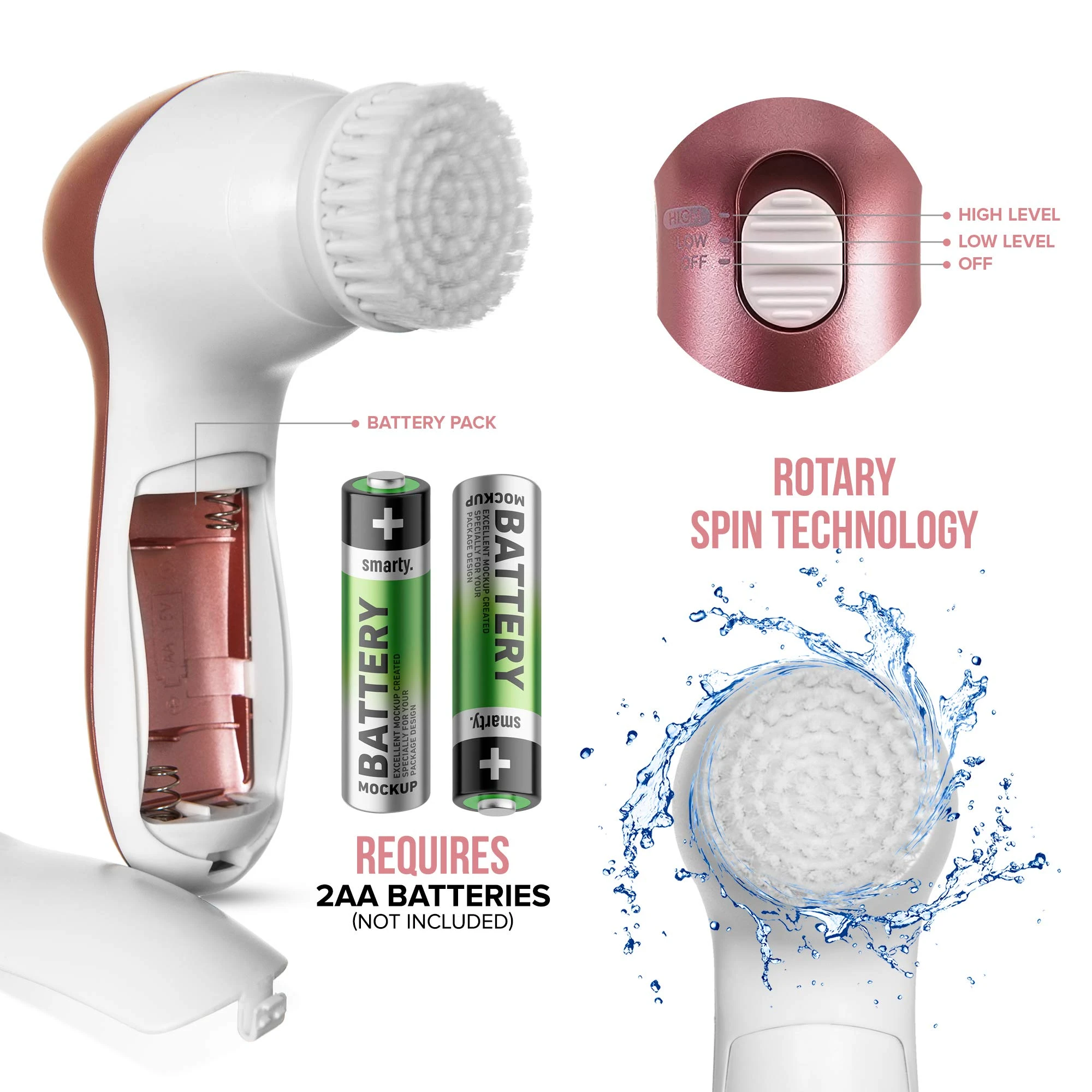 OEM Battery Powered Electric Facial Cleansing Brush