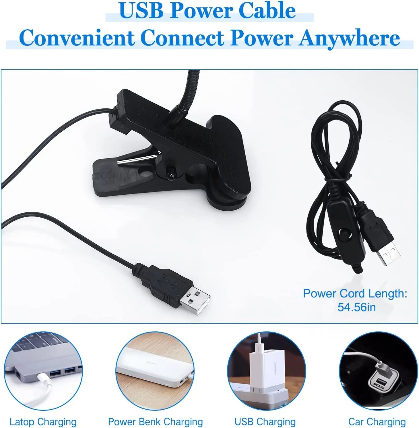 3W Portable 395nm USB LED UV Gel Nail Light with Clip Switch for Nail 