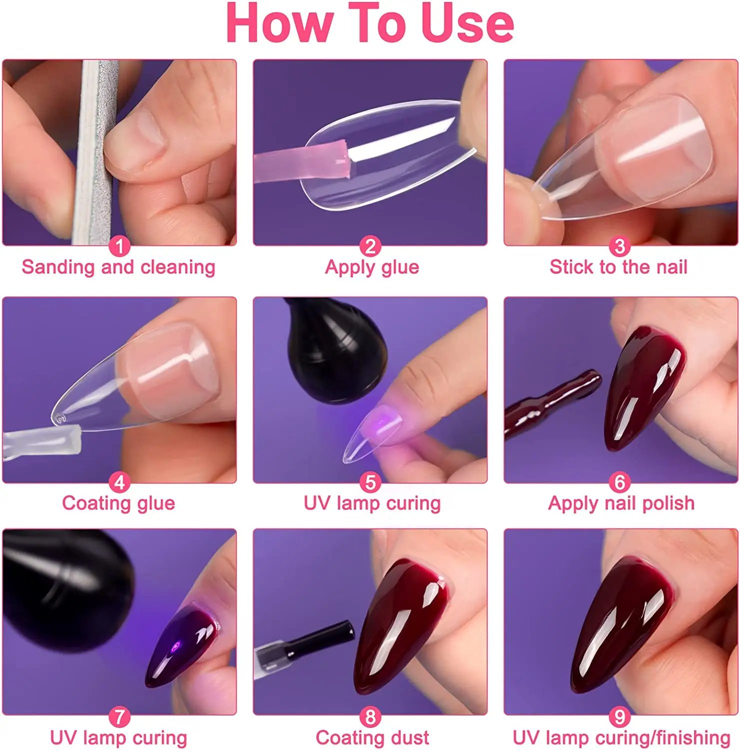 3W Portable 395nm USB LED UV Gel Nail Light with Clip Switch for Nail 