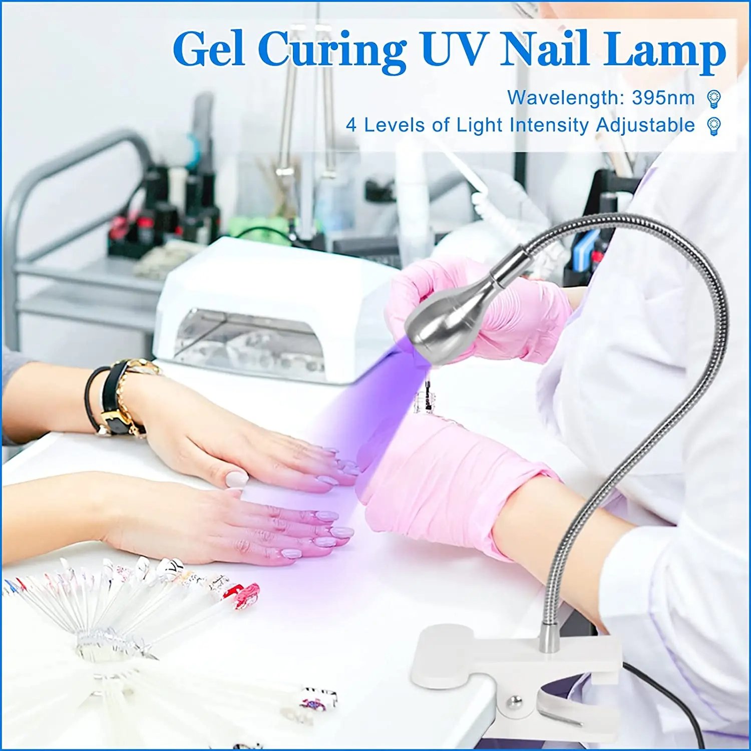 3W Portable 395nm USB LED UV Gel Nail Light with Clip Switch for Nail 