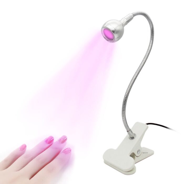 3W Portable 395nm USB LED UV Gel Nail Light with Clip Switch for Nail