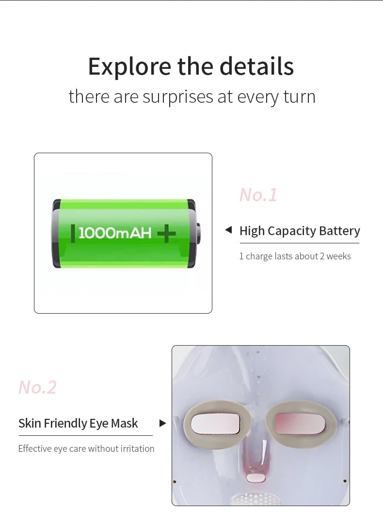 Electric Led Facial 7 Colors Phton Light Home Use Beauty Equipment Skin Care Product