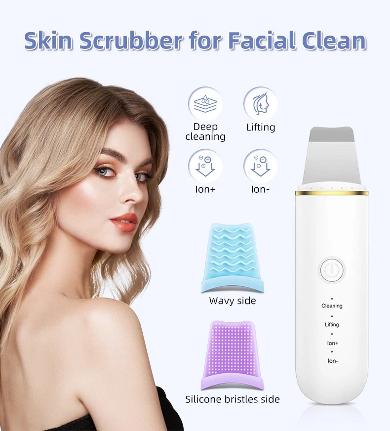 Facial Blackhead Remover Electric Acne Ultrasonic Facial Cleaner Electric Ultrasonic Skin Scrubber Spatula