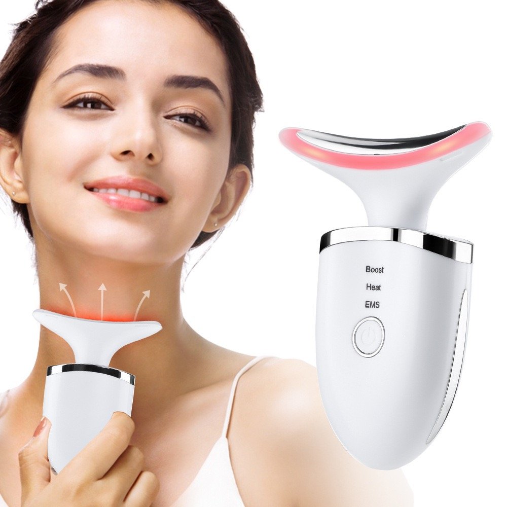Home EMS micro-current surface neck massager Skin care beauty anti-wrinkle lift neck heating vibration beauty tool 