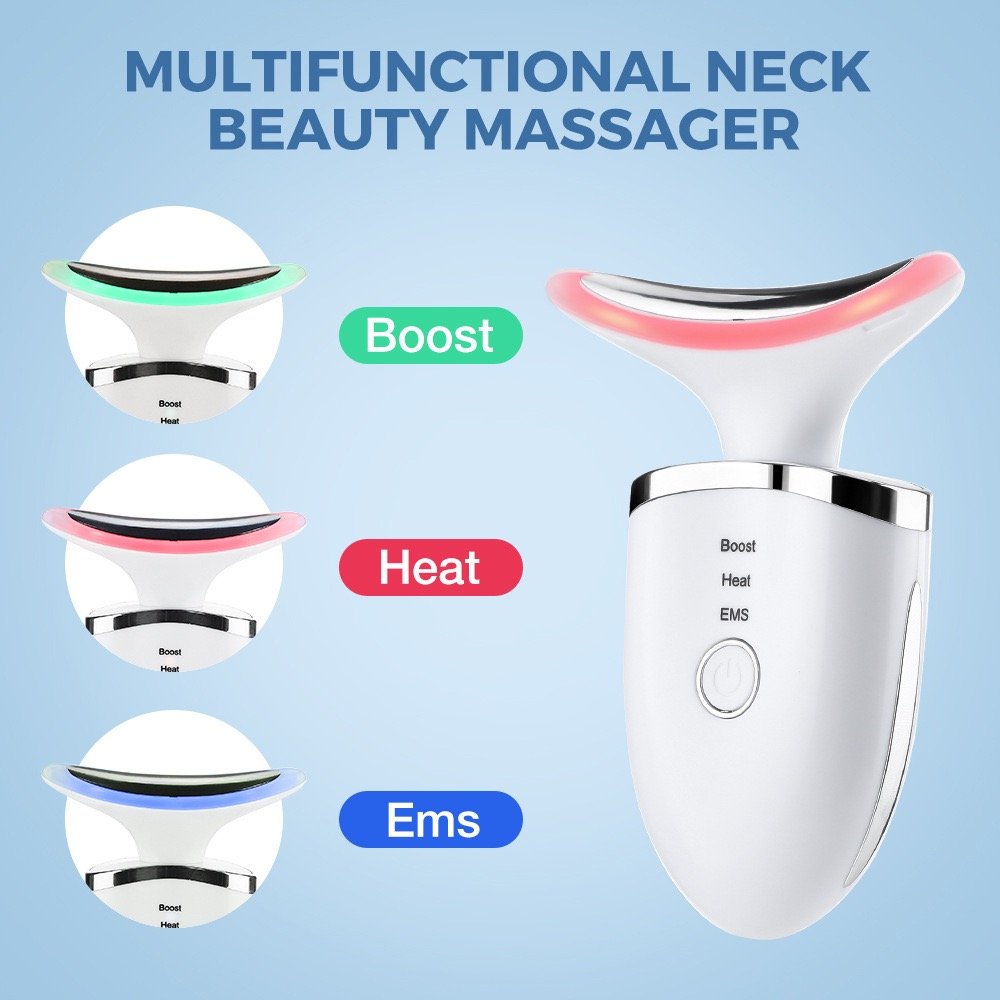 Home EMS micro-current surface neck massager Skin care beauty anti-wrinkle lift neck heating vibration beauty tool 