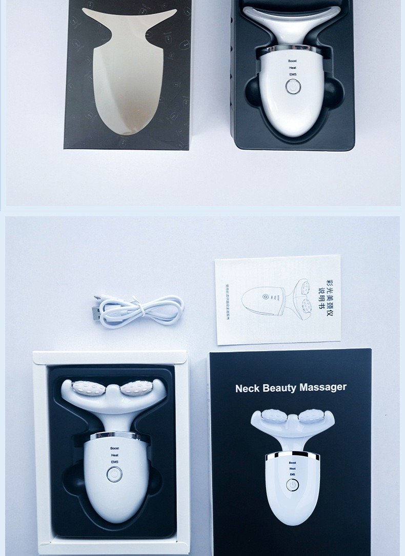Home EMS micro-current surface neck massager Skin care beauty anti-wrinkle lift neck heating vibration beauty tool 