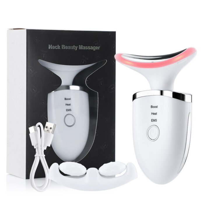 Home EMS micro-current surface neck massager Skin care beauty anti-wrinkle lift neck heating vibration beauty tool