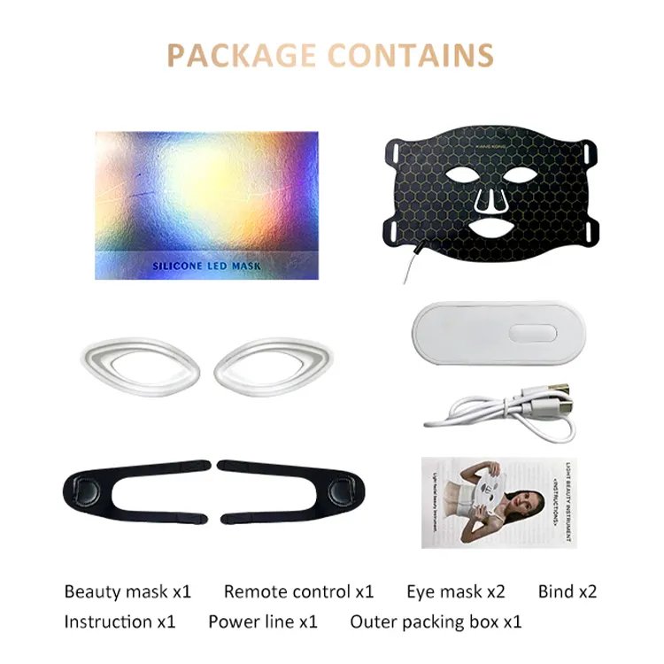 Home Wireless Silicon Skin 7 Led Face LED Mask 