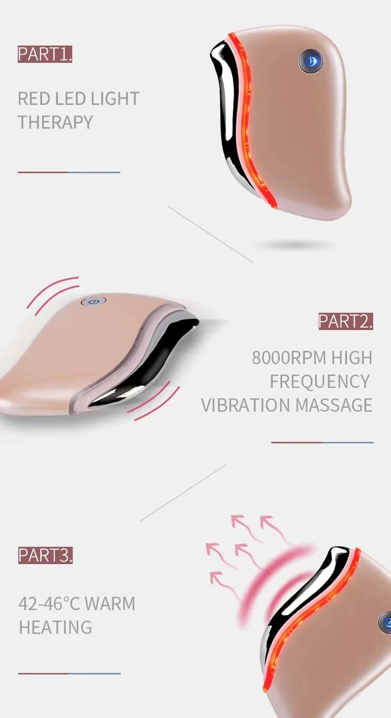 LED Heat GuaSha Facial Massager ODM