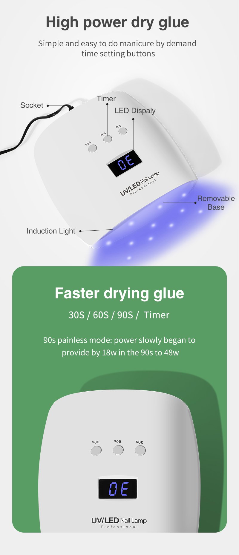 Nail Salon Equipment UV Lamp 48w Nail Dryer 