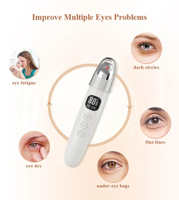Portable Hot Compress Eye Massage Red light Eye Beauty Device Electric for Dark Circles Puffiness 