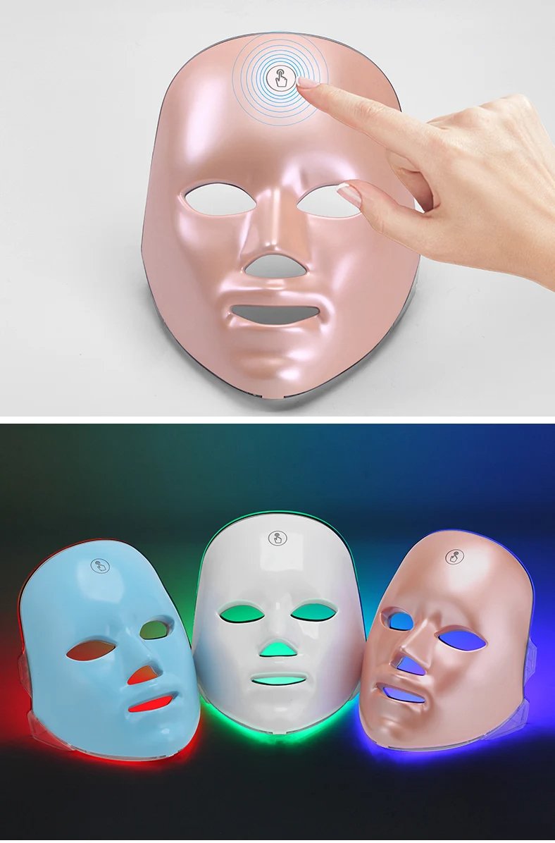 Rechargeable Facial LED Mask 7 Colors LED Home Face Lifting Whitening Beauty Device