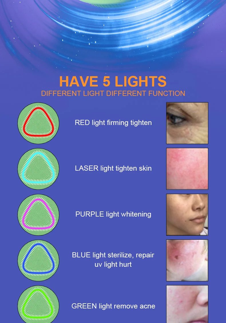 Silicone Waterproof USB Rechargeable EMS Phototherapy Cleansing Massager Heating Vibration Pore Cleaning Face Care Silicone Beauty Cleansing Brush