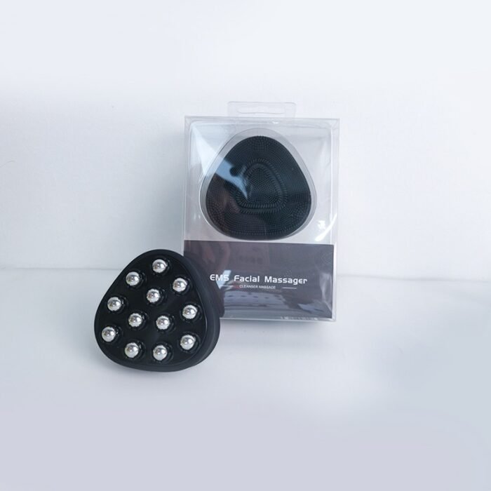 Silicone Waterproof USB Rechargeable EMS Phototherapy Cleansing Massager Heating Vibration Pore Cleaning Face Care Silicone Beauty Cleansing Brush