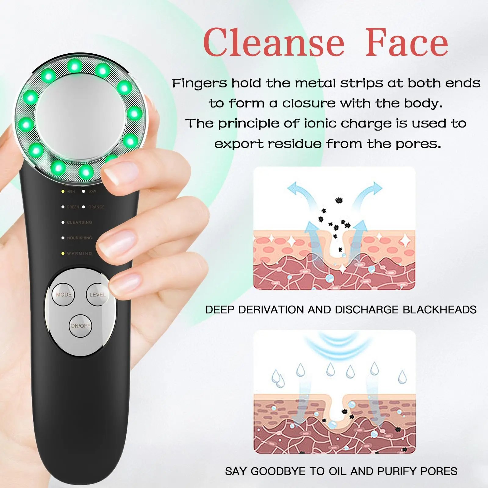 7 in 1 Microcurrent Facial Device Skin Rejuvenation Tightening Face Massager Multifunctional Face Tools