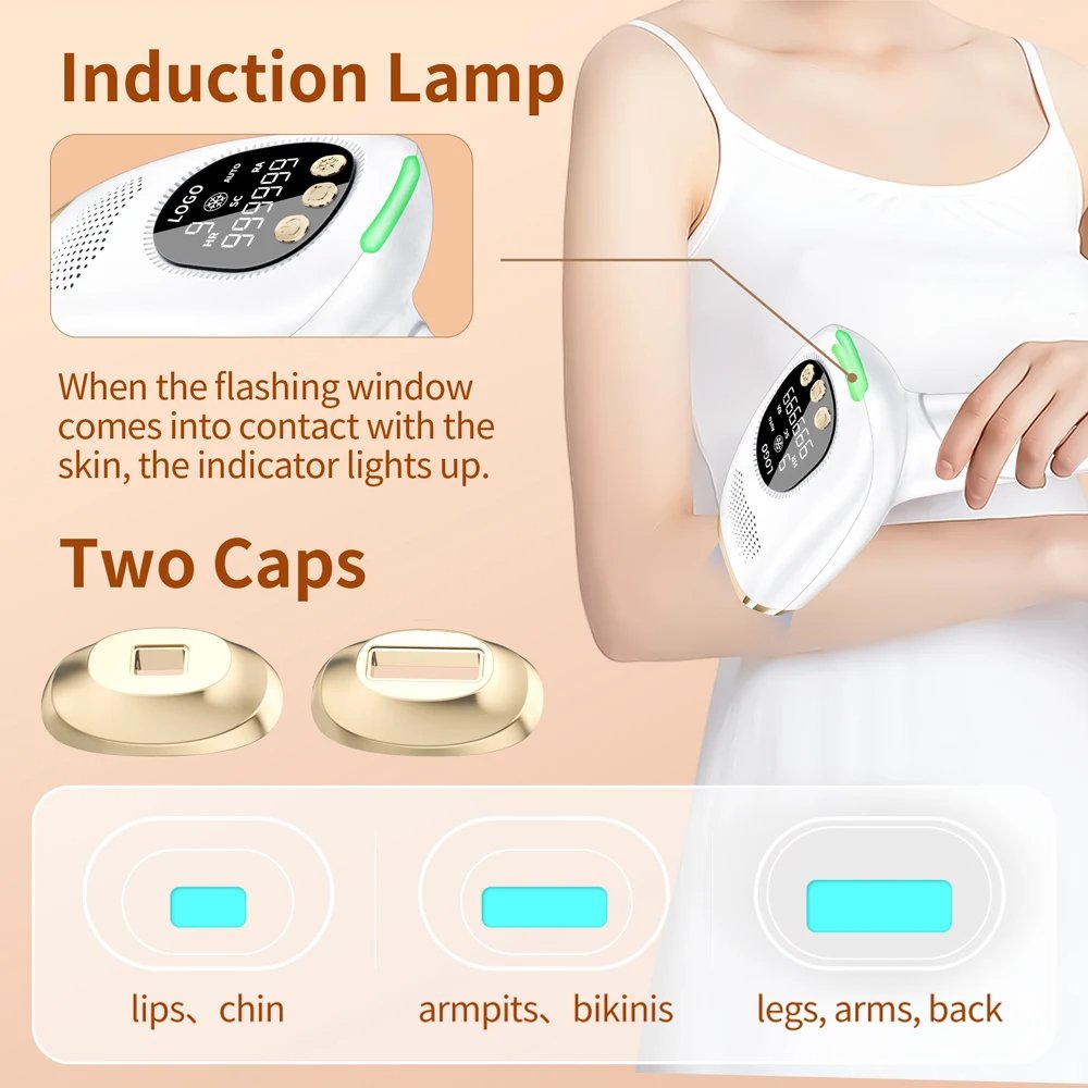 Armpit Body Ice Epilation Machine Magnetic Replaceable Heads Painless Cooling Depilator Device Permanent Epilator