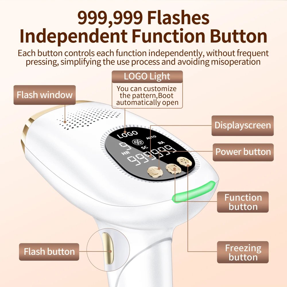Armpit Body Ice Epilation Machine Magnetic Replaceable Heads Painless Cooling Depilator Device Permanent Epilator
