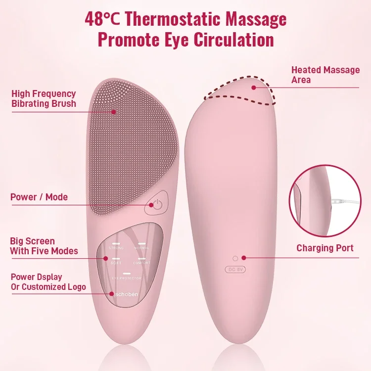 Deep Cleansing Waterproof Silicone Sonic Facial Cleansing Brush Face Message Home Use