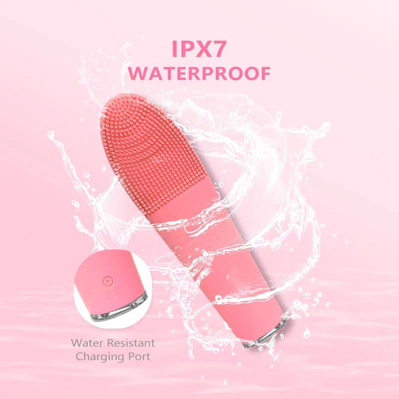 Dual-use Silicone Facial Cleansing Brush IPX7 Waterproof Electric Face Cleanser Massager Brush Rechargeable Silicone Brush
