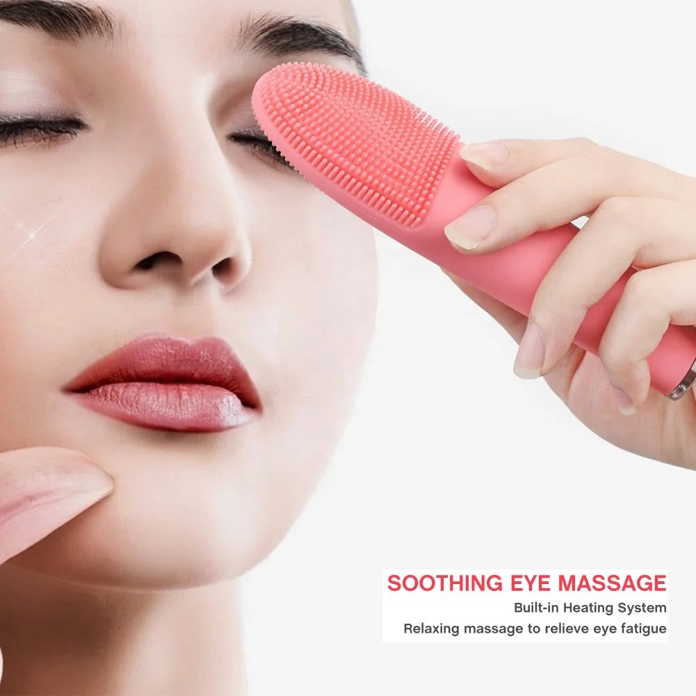 Dual-use Silicone Facial Cleansing Brush IPX7 Waterproof Electric Face Cleanser Massager Brush Rechargeable Silicone Brush