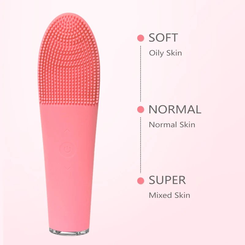 Dual-use Silicone Facial Cleansing Brush IPX7 Waterproof Electric Face Cleanser Massager Brush Rechargeable Silicone Brush