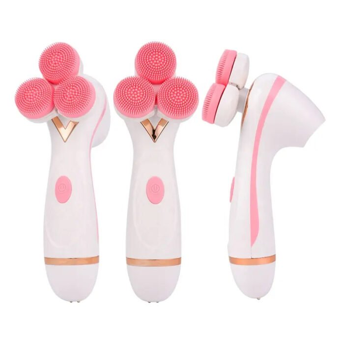 Electric Exfoliating Massage Device Rotating Spa Deep Cleaning Exfoliation Facial Cleansing Brush Face Scrubber 3 in 1