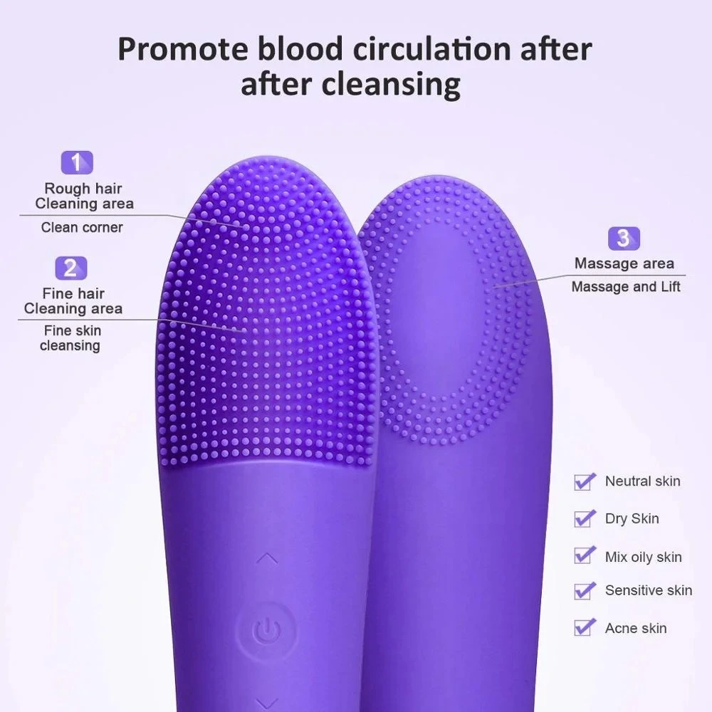 Electric Silicone Face Cleanser Soft Material For Facial Cleaning OEM