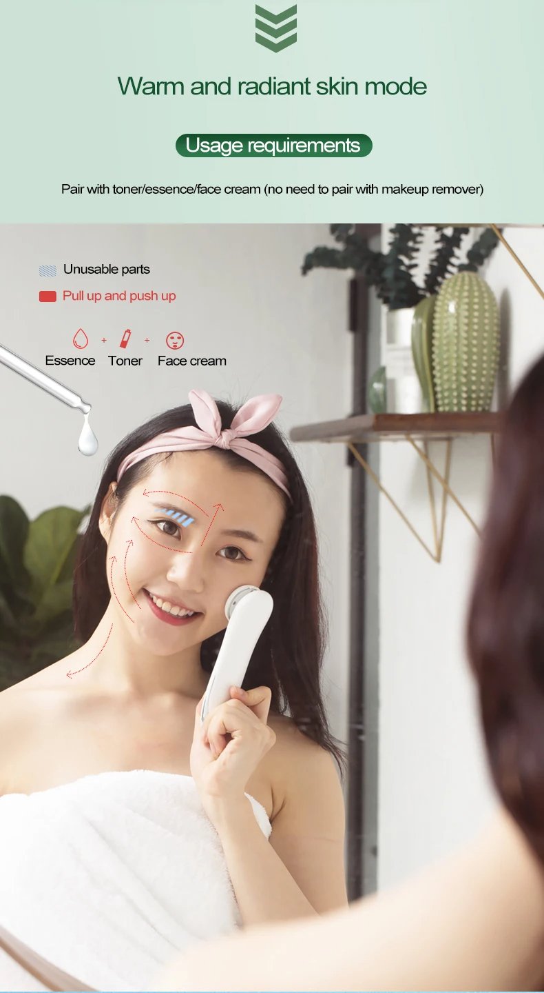 Face Beauty Device EMS Skin Rejuvenation Recharging 800mAh Deep Cleaning Face Massager