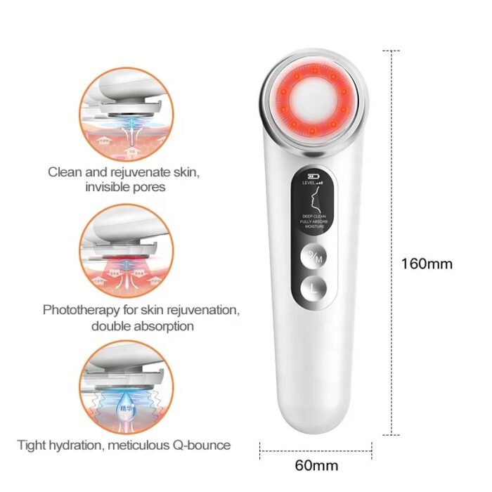 Face Beauty Device EMS Skin Rejuvenation Recharging 800mAh Deep Cleaning Face Massager