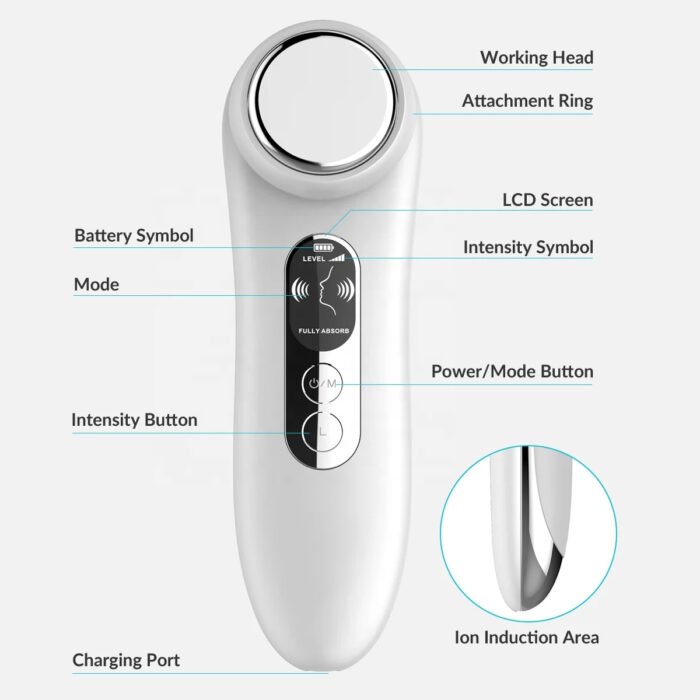 Face Beauty Device EMS Skin Rejuvenation Recharging 800mAh Deep Cleaning Face Massager