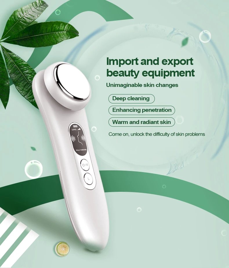 Face Beauty Device EMS Skin Rejuvenation Recharging 800mAh Deep Cleaning Face Massager