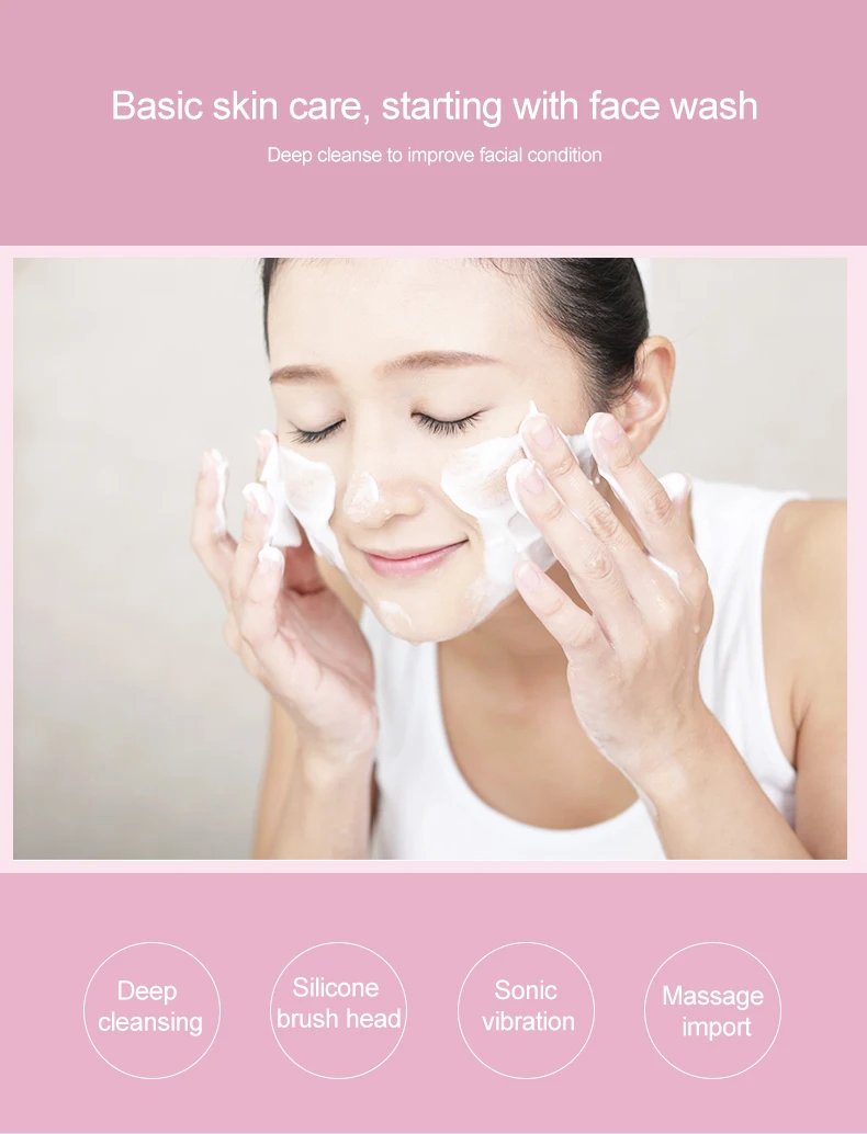 3 in 1 Facial Cleansing Brush Electric Silicone Waterproof Magnetic USB Charging Warm Cold Sonic Vibration Massager Face Scrubber