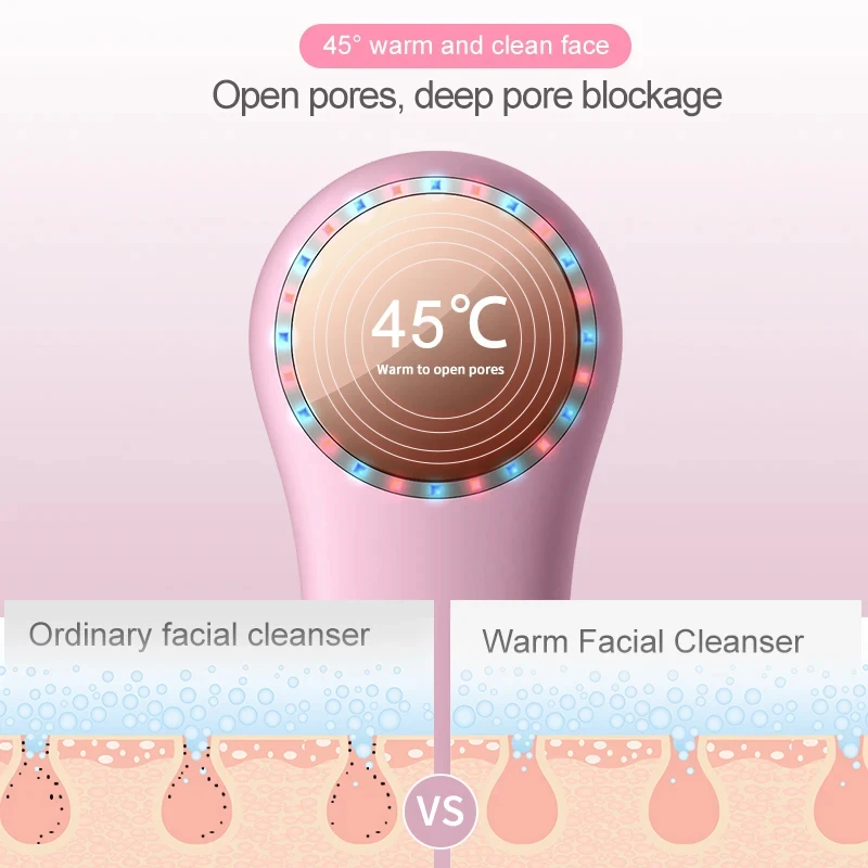 Heat Cold Massager Facial Sonic Cleansing Device Heat Function Design Wholesale