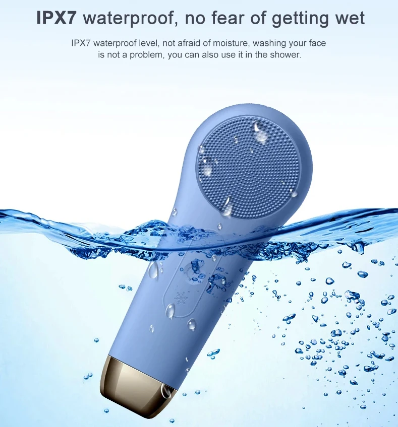 Heat Cold Massager Facial Sonic Cleansing Device IPX7 Waterproof Design Supplier