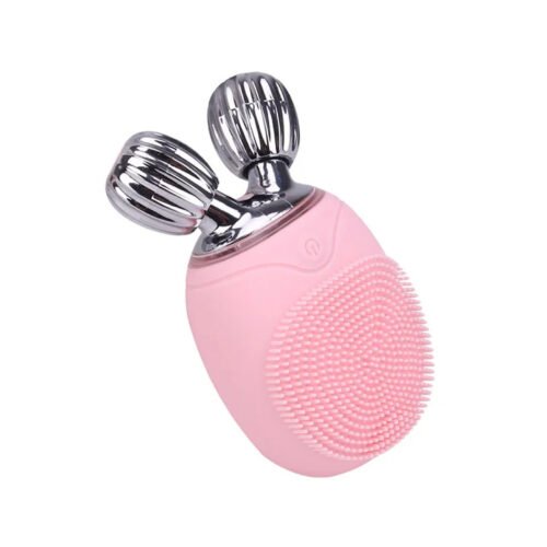 High Frequency Vibration Waterproof IPX7 Rechargeable Silicone Facial Cleansing Brush Face Roller