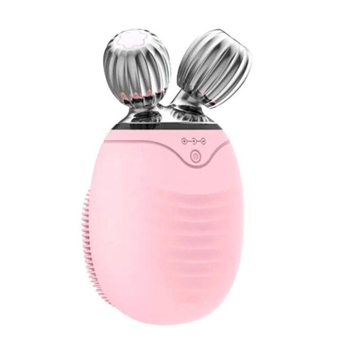 High Frequency Vibration Waterproof IPX7 Rechargeable Silicone Facial Cleansing Brush Face Roller