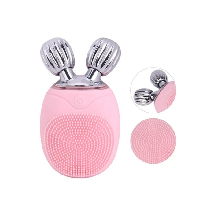 High Frequency Vibration Waterproof IPX7 Rechargeable Silicone Facial Cleansing Brush Face Roller