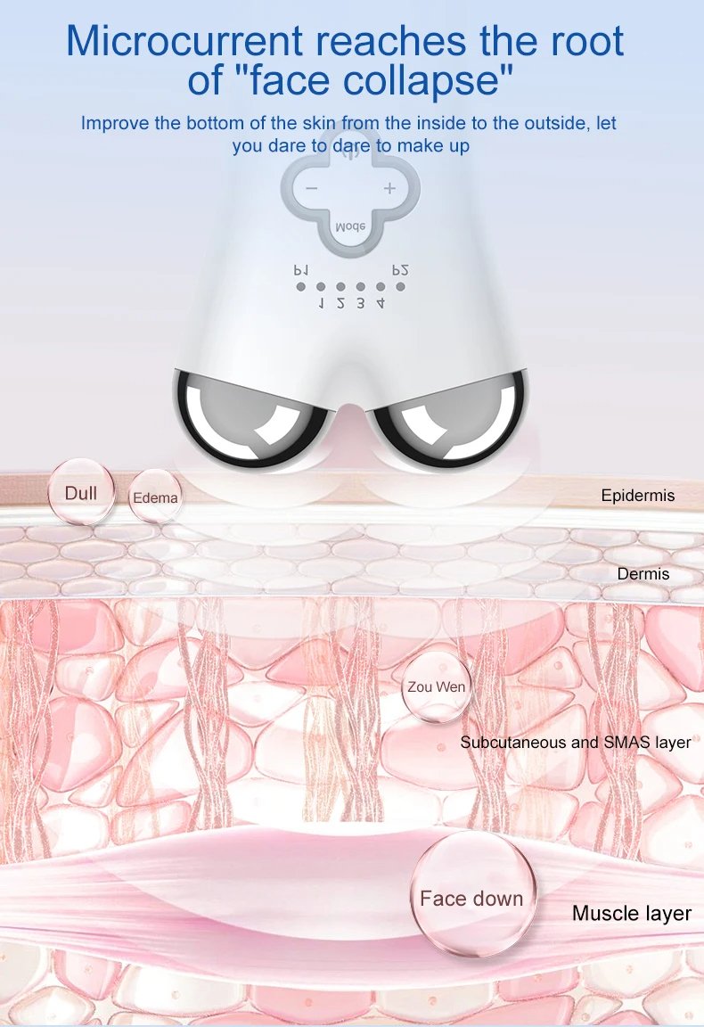 Home Use EMS Microcurrent Facial Massage Instrument Electric Face And Neck Lift Massager