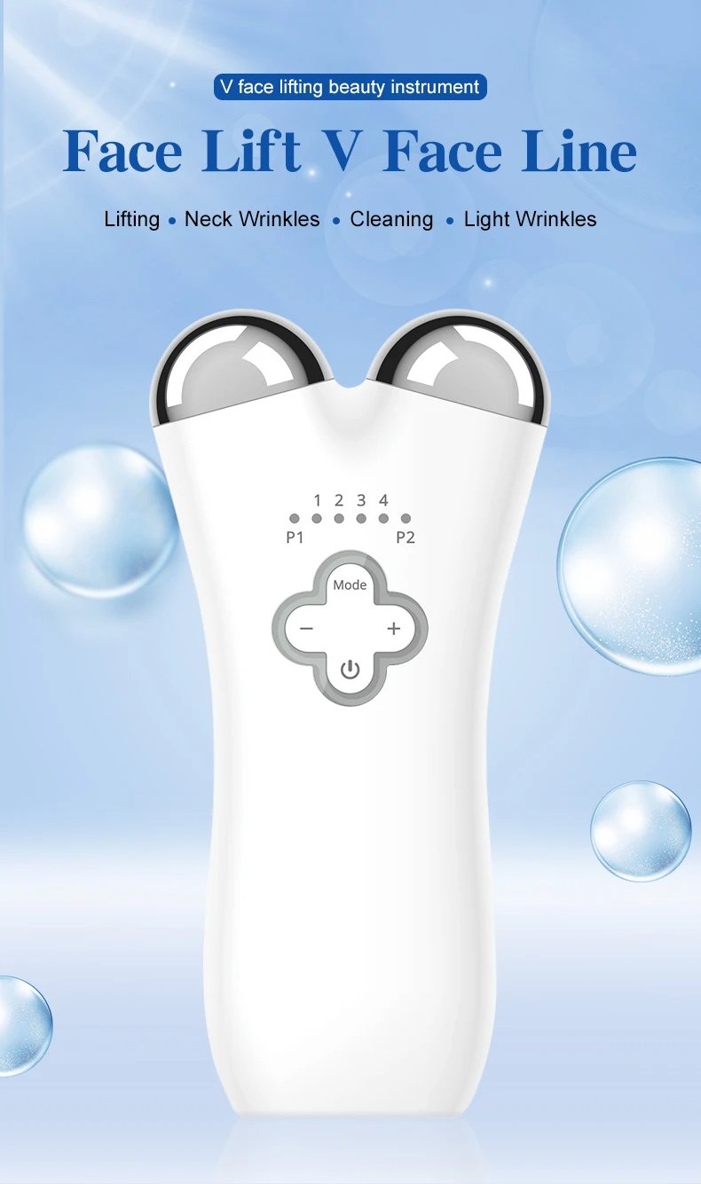 Home Use EMS Microcurrent Facial Massage Instrument Electric Face And Neck Lift Massager