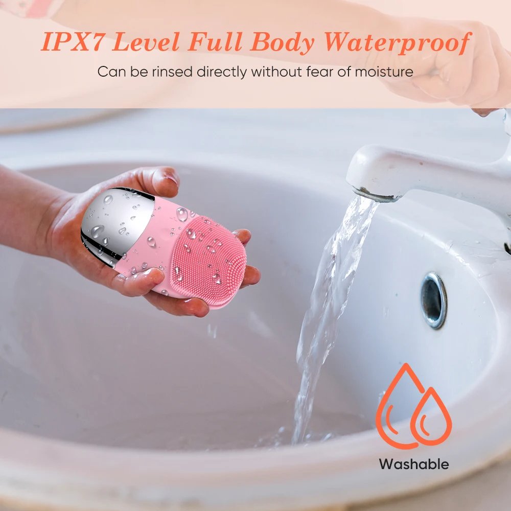Ipx 7 Waterproof Electric Skin Care Face Brush Cleanser Electric Facial Brush Silicone Facial Cleaning Brush Cleaner