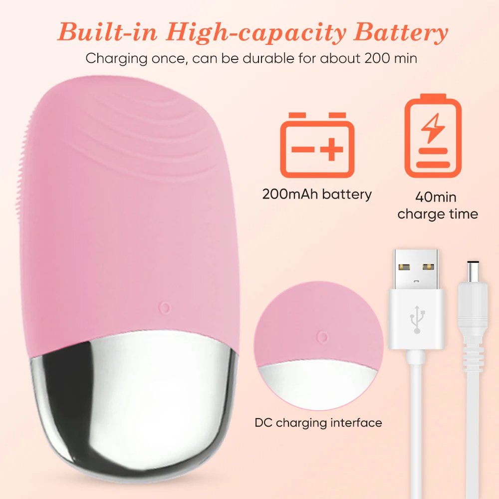 Ipx 7 Waterproof Electric Skin Care Face Brush Cleanser Electric Facial Brush Silicone Facial Cleaning Brush Cleaner