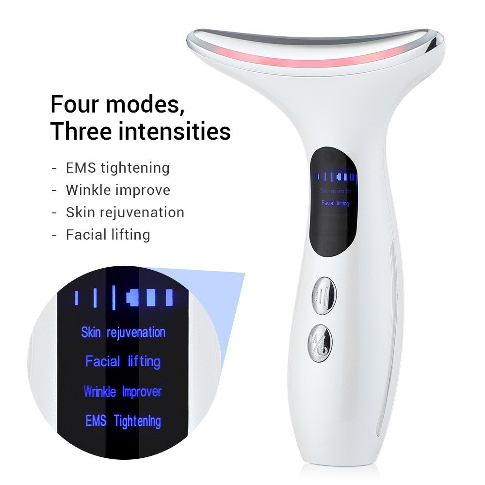 Portable Face Neck lifting Massager LED Light Therapy Firming Wrinkle Removal Device Skin Care Improve Firm Tightening and Smooth