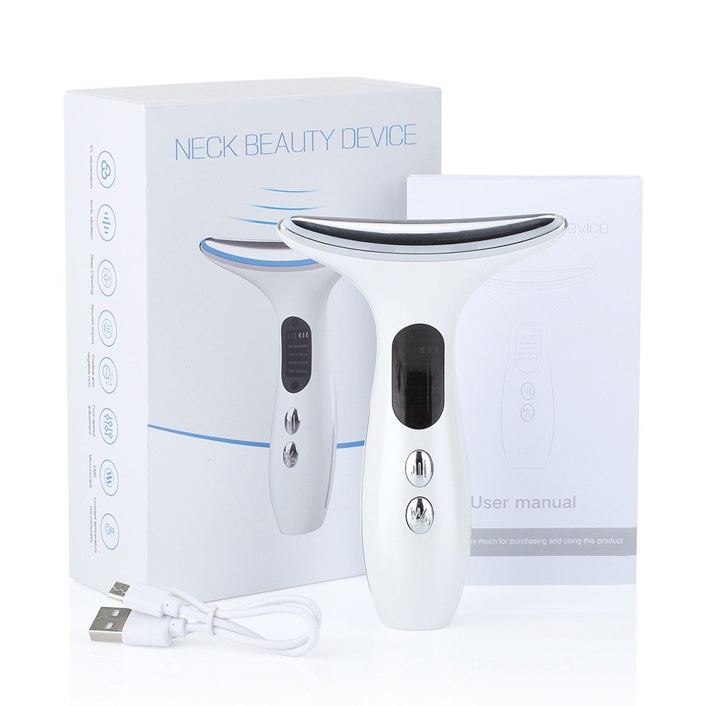 Portable Face Neck lifting Massager LED Light Therapy Firming Wrinkle Removal Device Skin Care Improve Firm Tightening and Smooth