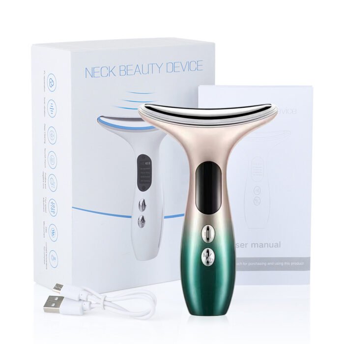 Portable Face Neck lifting Massager LED Light Therapy Firming Wrinkle Removal Device Skin Care Improve Firm Tightening and Smooth