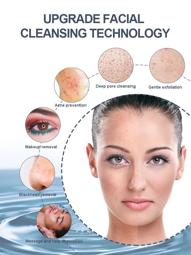 Portable IPX6 Waterproof Facial Cleansing Electric LCD Display Skin Clean Beauty Device