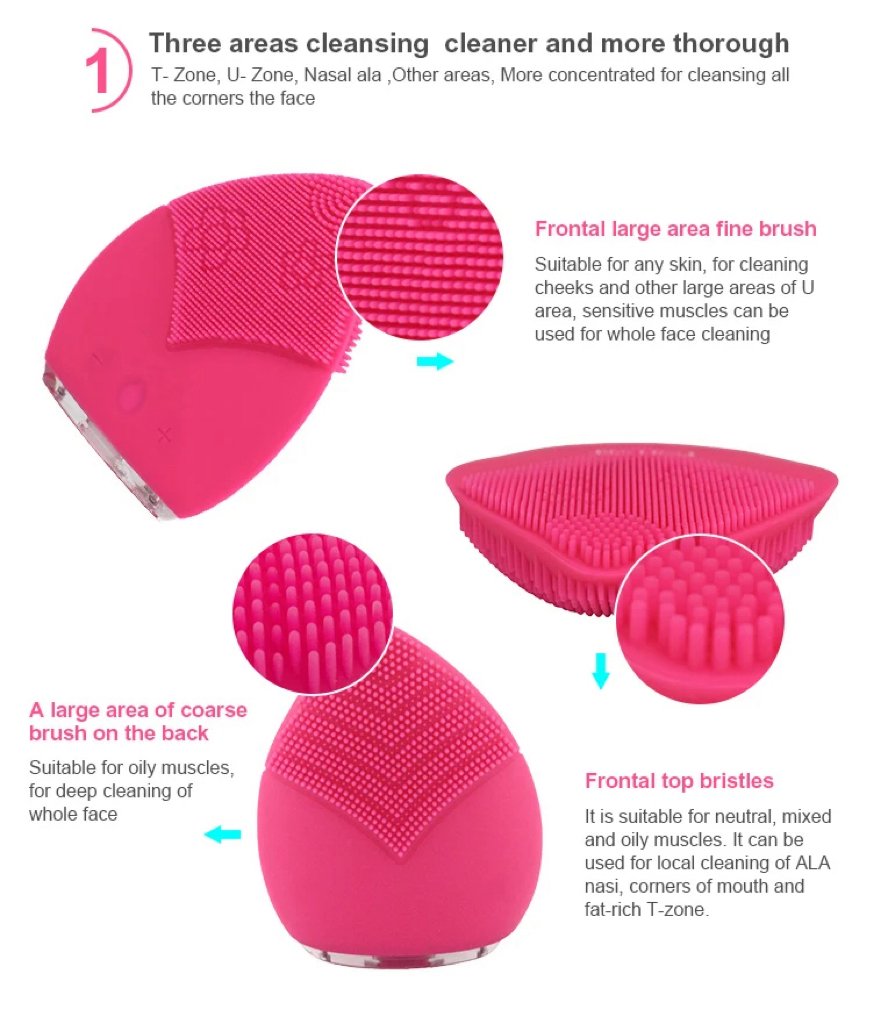 Skin Rejuvenation Multi-Functional Face & Body Electric Scrubber Massager Silicone Cleansing Brush